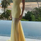girlhomeshops-Gelb Elegante Meerjungfrau Schlank Lange Chiffon Ballkleid Abschlusskleid gh5930