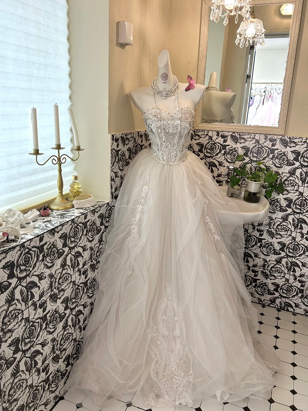 Ivory Strapless Waist-Cinched Full Flared Skirt Long Romantic Dress, Wedding Gown gh7646