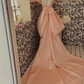 Light Pink Strapless Cinched Waist Figure-Flattering Bodycon Sexy Long Romantic Dress, Wedding Gown gh7817