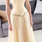 Ivory White Retro Elegant Square Round Neck Greek Goddess Long Tulle Floor-Length Train Ball Gown Evening Dress Party Dress gh3674