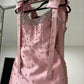 Robe de soirée rose luxueuse et brillante avec nœud court et bretelles spaghetti, coupe ajustée, robe de bal, gh3317