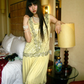 Pale Yellow Vintage Sleeveless Sequin Luxury Prom & Evening Party Dress gh8375
