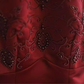 Burgundy Halter Long Evening Gown, Beaded Lace Embroidered Bodice Satin Fitted Sheath Formal Party Dress gh9115