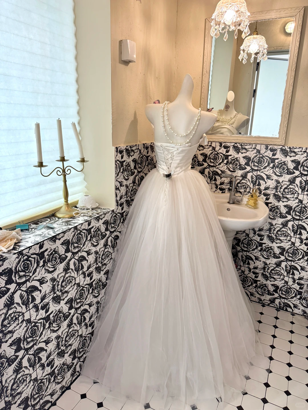 White Satin Strapless Waist-Cinched Full Flared Long Romantic Dress, Wedding Gown gh7495