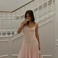 girlhomeshops--Pink Spaghetti Strap Long Ruffled Chiffon Prom Dress gh5681