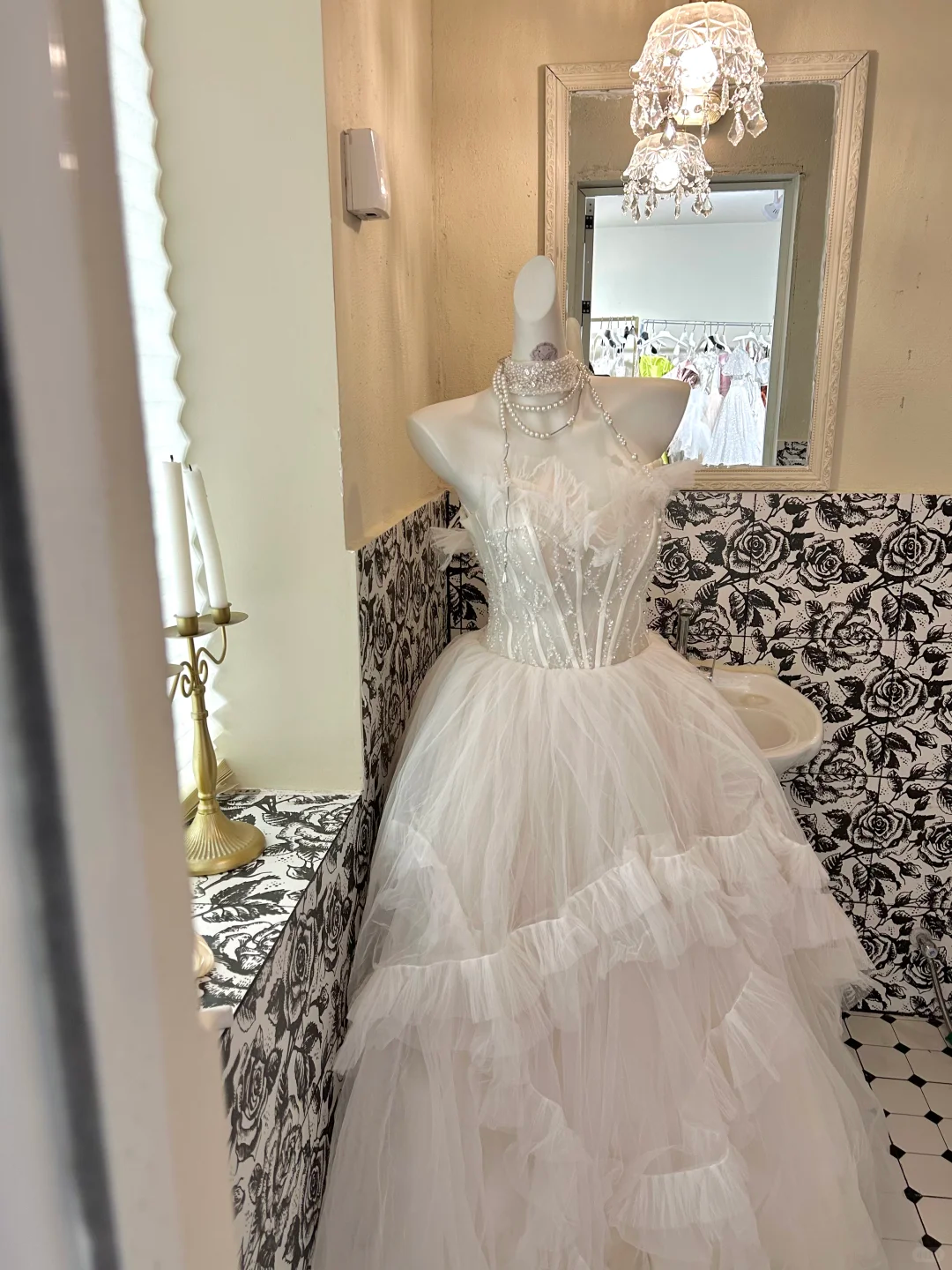Ivory Strapless Cinched Waist Voluminous Skirt Long Romantic Dress, Wedding Gown gh7796