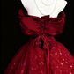 girlhomeshops-Red Shimmering Long Tulle Ball Gown gh6280