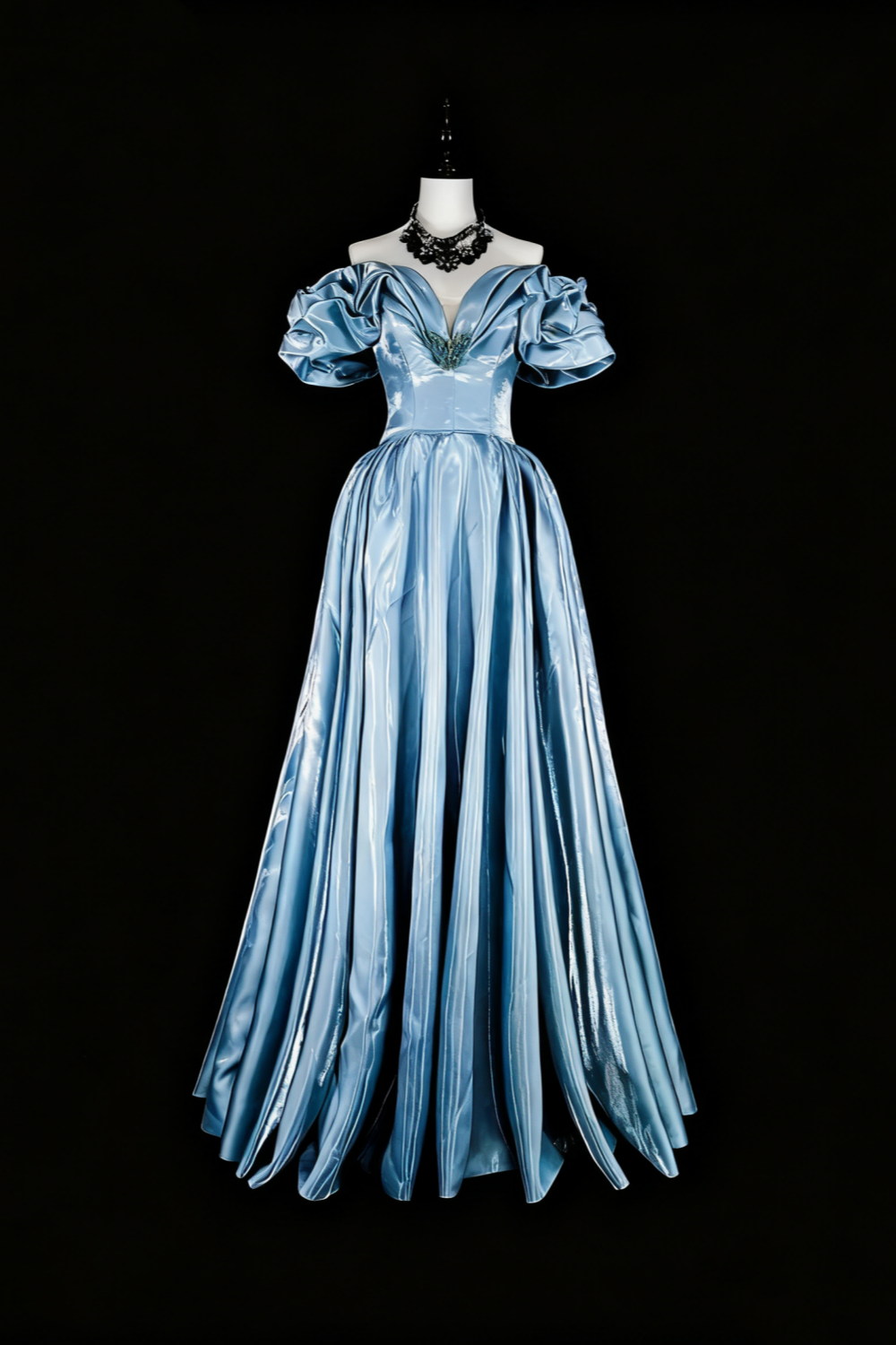 girlhomeshops - Élégante robe de bal longue en satin bleu gh6136