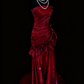 Robe de soirée bustier sans manches, style luxueux et sexy | Robe longue sirène en satin bordeaux scintillant, idéale pour un gala, un bal, des fiançailles ou un banquet (gh6421)