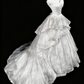 girlhomeshops – Weißes, wunderschönes und exquisites langes Spitzenhochzeitskleid gh6281