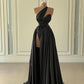 Schwarzes wunderschönes sexy langes Satin-Elegantes Ballkleid-Abendkleid-Partykleid gh3280