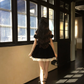 Women Vintage Black Off Shoulder Velvet Homecoming Dress Heart Neck Puff Sleeve Big White Bow Layered Skirt Short Prom Gown gh9435