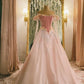 Robe de soirée longue élégante en tulle à épaules dénudées et motif floral rose magnifique et exquis gh3243