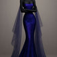 Girlhomeshops - Robe de soirée sirène longue en satin bleu/violet scintillant gh5000