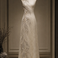 ✨Girlhomeshops-Chinese Style Sleeveless Qipao Midi Gown, Leaf Beaded Tulle Evening Dress gh10347
