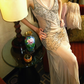 Light Brown Spaghetti Strap Slim Beaded Vintage Luxury Prom Gown, Evening Party Dress gh8376