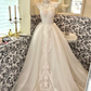 Ivory Vintage Elegant Strapless Embroidered Cinched Waist Full Flared Skirt Long Romantic Dress, Wedding Gown gh7789