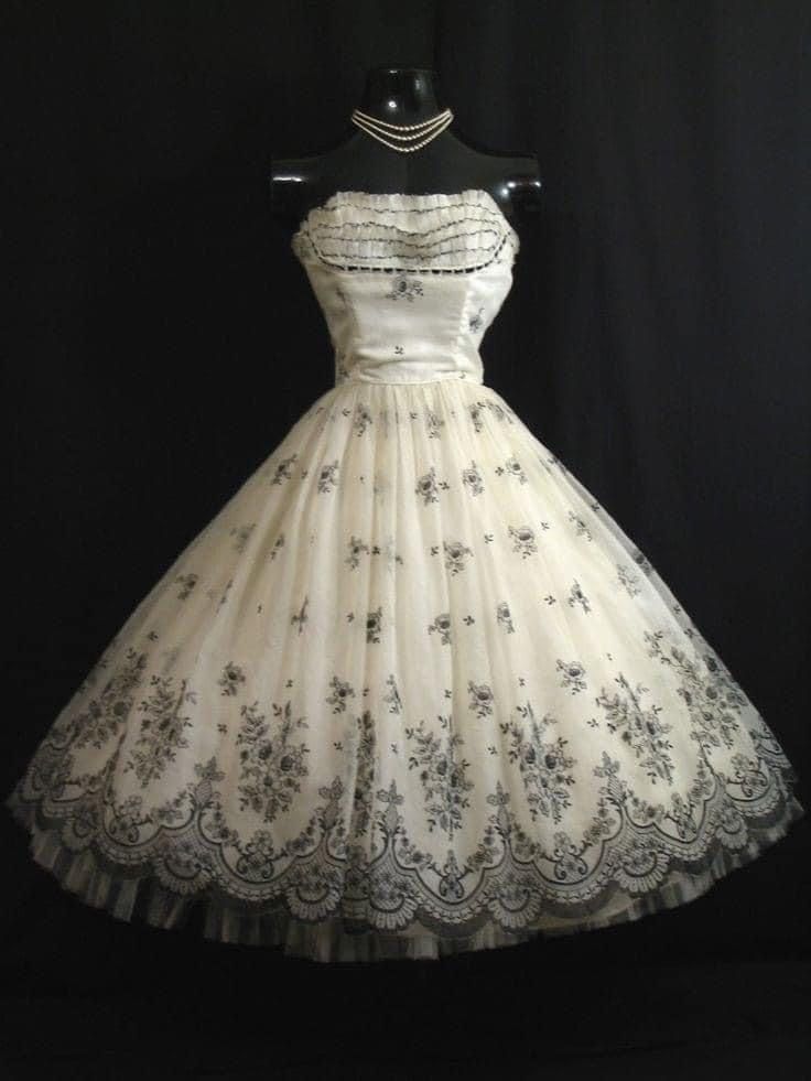 girlhomeshops - Robe de soirée mi-longue en tulle et dentelle noire et blanche, modèle gh5587