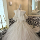 Ivory Spaghetti Strap Off-the-Shoulder Waist-Cinched Voluminous Princess Skirt Long Romantic Dress, Wedding Gown gh7722