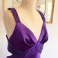 Lila Retro-Mode V-Ausschnitt Elegant Exquisite Pailletten Langes Bodenlanges Satin Ballkleid Abendkleid Party; Kleid gh3448