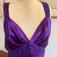 Lila Retro-Mode V-Ausschnitt Elegant Exquisite Pailletten Langes Bodenlanges Satin Ballkleid Abendkleid Party; Kleid gh3448
