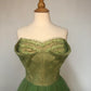 Robe de soirée longue en tulle et dentelle, style rétro, élégante et exquise, vert clair, style féerique, gh3671