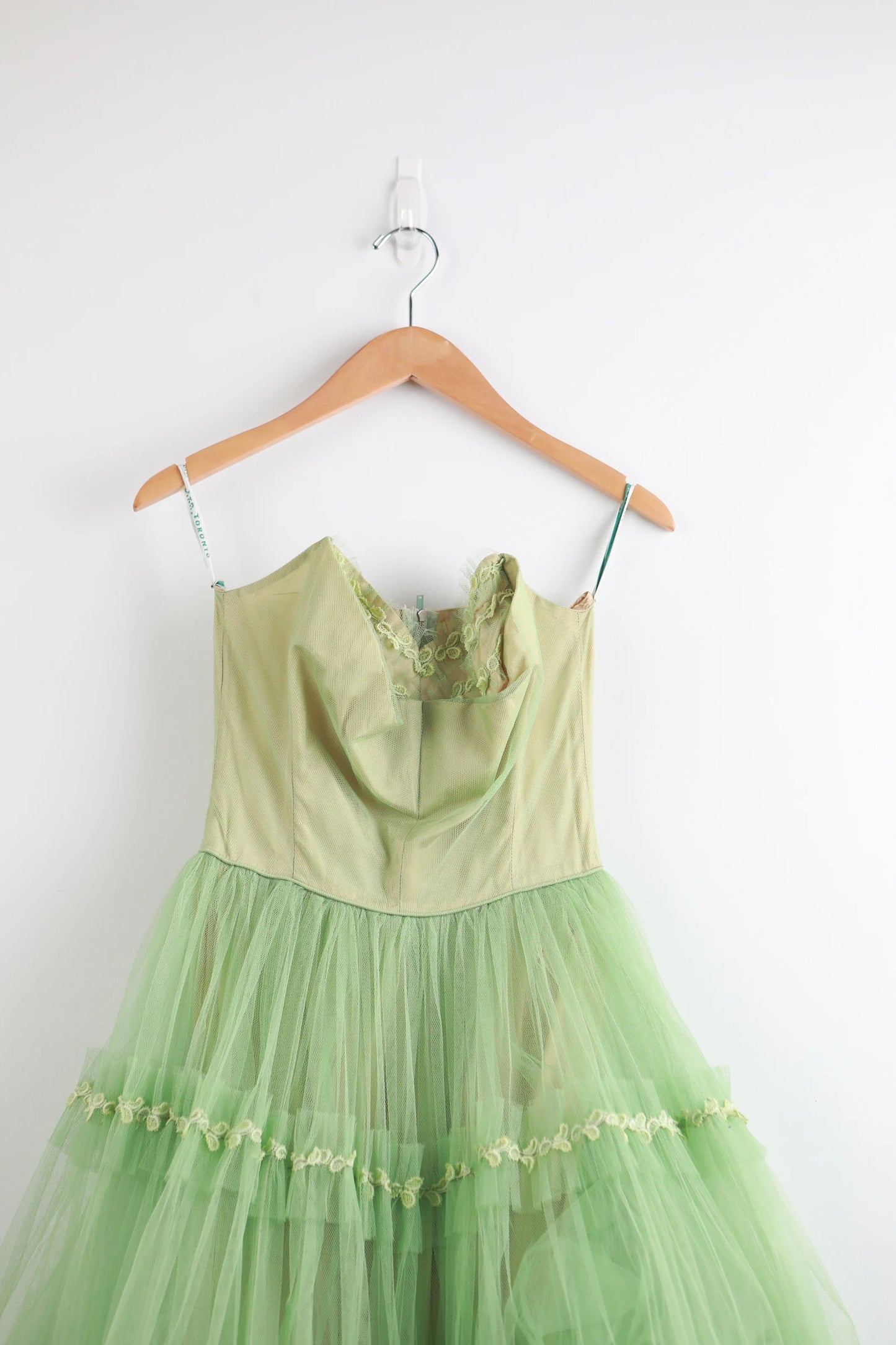 Robe de soirée longue en tulle et dentelle, style rétro, élégante et exquise, vert clair, style féerique, gh3671