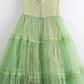 Robe de soirée longue en tulle et dentelle, style rétro, élégante et exquise, vert clair, style féerique, gh3671