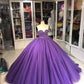 Robe de soirée longue en tulle violet, magnifique et exquise, ornée de perles, à la mode, gh3568