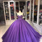 Robe de soirée longue en tulle violet, magnifique et exquise, ornée de perles, à la mode, gh3568