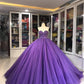 Robe de soirée longue en tulle violet, magnifique et exquise, ornée de perles, à la mode, gh3568