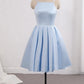 Blue/purple/red cute sweet short satin prom dress homecoming dress birthday party dress gh805