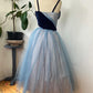 Blaues süßes zartes Perlen-Spaghettiträger-langes Tüll-Ballkleid Abendkleid Partykleid Homecoming-Kleid gh3488