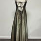 Superbe robe de soirée longue en satin et tulle perlé style vintage ombré gh3429