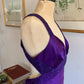 Lila Retro-Mode V-Ausschnitt Elegant Exquisite Pailletten Langes Bodenlanges Satin Ballkleid Abendkleid Party; Kleid gh3448