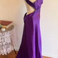 Lila Retro-Mode V-Ausschnitt Elegant Exquisite Pailletten Langes Bodenlanges Satin Ballkleid Abendkleid Party; Kleid gh3448