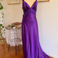 Lila Retro-Mode V-Ausschnitt Elegant Exquisite Pailletten Langes Bodenlanges Satin Ballkleid Abendkleid Party; Kleid gh3448