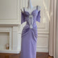 Purple Flowing Long/Short Satin Homecoming Dress Prom Dress Birthday Party Dress Evening Dress gh4408