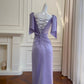 Purple Flowing Long/Short Satin Homecoming Dress Prom Dress Birthday Party Dress Evening Dress gh4408
