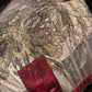 Robe de soirée sirène bustier de luxe, style rétro, broderies dorées et ceinture rouge - Robe de bal à thème noble gh6569