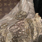Robe de soirée sirène bustier de luxe, style rétro, broderies dorées et ceinture rouge - Robe de bal à thème noble gh6569