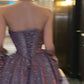 Purple shiny elegant long graduation gown evening gown gh6812