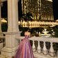 Purple shiny elegant long graduation gown evening gown gh6812
