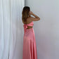 Yellow/Pink Strapless Elegant Simple Long Ball Gown Evening Gown Bridesmaid Dress gh3046