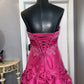 Pink Gorgeous Vintage Elegant Exquisite Beaded Long Satin Ball Gown Evening Dress Quinceanera Formal Dress gh3486