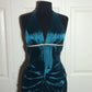 Blaues Vintage-Mode-elegantes langes Satin-Abschlussballkleid mit Hosenträgern, Abendkleid, Partykleid gh3467