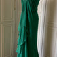 💚Grünes, perlenbesetztes Vintage-Kleid mit einer Schulter, stilvolles langes Chiffon-Kleid für Hochzeitsgäste, Ballkleid, Abendkleid, Gatsby-Beauty-Partykleid, gh4391