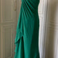 💚Grünes, perlenbesetztes Vintage-Kleid mit einer Schulter, stilvolles langes Chiffon-Kleid für Hochzeitsgäste, Ballkleid, Abendkleid, Gatsby-Beauty-Partykleid, gh4391