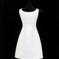 Girlhomeshops-White exquisite and elegant fairy girl short satin homecoming dress birthday dress gh5373