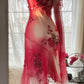 Pink Gorgeous Elegant Romantic Exquisite Beaded Blooming Long Chiffon Ball Gown Evening Dress Birthday/Wedding Guest Party Dress gh4018